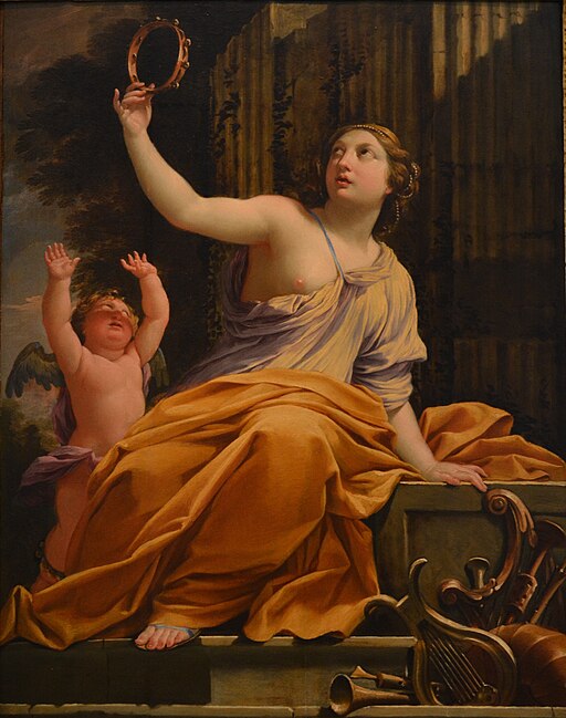 Oil painting of the Muse Erato by Simon Vouet
