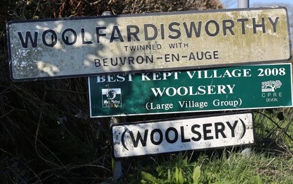 Sign outside village